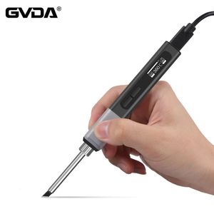 GVDA Portable Soldering Iron Kit 65W Lasgereedschap Keramische verwarming Solder Solder Rework Station Warmte Elektrisch soldeer IJzer Tips 240325