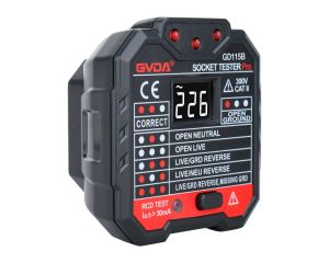 GVDA Socket Outlet Tester Tension Detector Dectector Circuit Circuit Finder Finder Zero Line US EU UK PLIG POLARITY Phase vérification