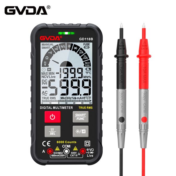 Pin de prueba de sonda universal GVDA Pin para el multímetro digital GD118B Medidor de aguja Medidor Probador de múltiples medidores Cable de sonda de plomo 1000V 10A