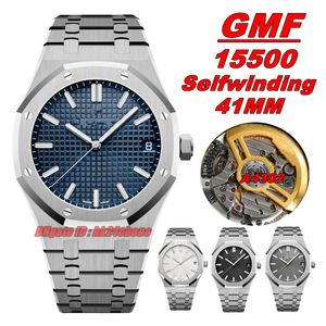 GW Factory Montres GWF V2 15500 À remontage automatique 41MM Cal.4302 Montre automatique pour homme Cadran bleu Bracelet en acier inoxydable Montres-bracelets pour hommes