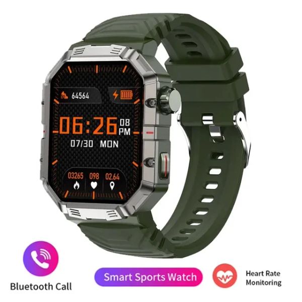 GW55 Sports de plein air 2 02 pouces grand écran IP68 étanche boussole moniteur de fréquence cardiaque Smartwatch