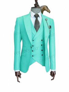 Gwenhwyfar Mejor venta Trajes de hombre hechos a medida Slim Fit Peak Lapel 3 piezas Nuevo Fi Elegante traje de boda formal Busin Set q09G #