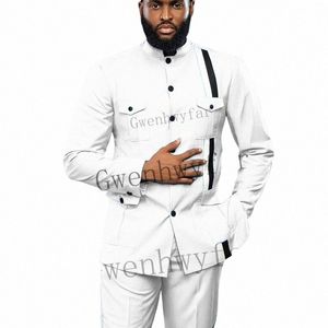 Gwenhwyfar Fi Été Blanc Marié Tuxedos Costumes De Mariage Pour Le Mariage 2 Pièces Hommes Blazers Slim Fit Costume Homme Veste + Pantalon o3Ob #