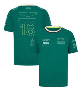 Gwy5 Men's Polos F1 2024 Officiële Team Driver T-Shirt Formule 1 Racing Polo Shirt Korte mouw dezelfde fans Summer Fashion Green Jersey T-shirt Custom