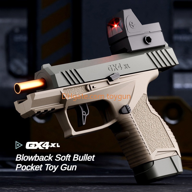 GX4 Soft Bullets Pistol Shejection Ejection Small Size Tipe Gun manuel Continuous Tiring Launcher Lanceur extérieur CS PUBG Game Prop
