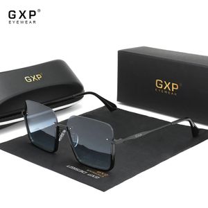GXP Design Sunglasses For Women Men UV400 Protection Gradient Lens Square Half-Frame Fashion Decorative Optical Eyewear 240521