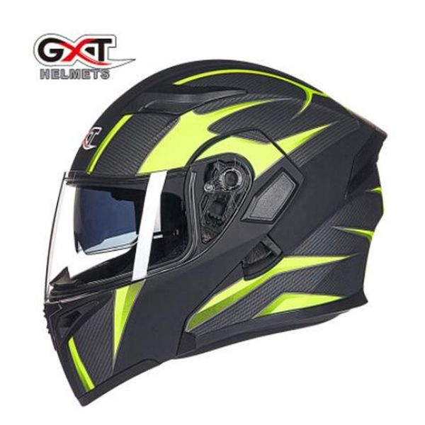 GXT casque de moto anti-buée locomotive masculine chevauchant une personnalité de locomotive multi-lentilles plaquée argent colorée dévoilée helmet2567