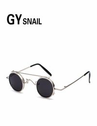 Gy Snail Gothic Round Sunglasses Men Small Vintage Brand Retro SEAMPUNK SUMEURS FEMMES OVAL ALLIAGE Men UV4001214456
