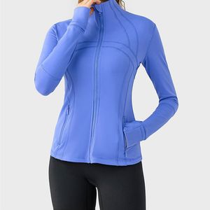 Fashion Womens Yoga Coat Sweetshirt Tops Gym vêtements de gym Vestes de fitness Running Sports Swear Solid Zip Up Black