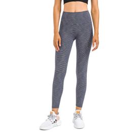 Ropa de gimnasia, mallas para mujer, pantalones de Yoga desnudos teñidos de hilo, mallas deportivas elásticas de cintura alta para correr para mujer