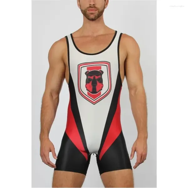 Vêtements de gym 2024 Suite en singulet de lutte One Piece Bodys Professional Triathlon Coverall Men High Elastic Sans mannequin