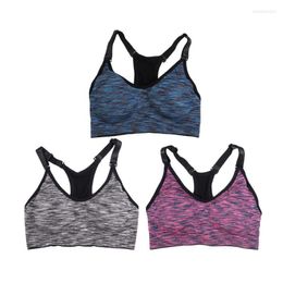 Vêtements de sport 3 pièces vêtements d'entraînement à Impact élevé soutien-gorge Fitness rembourré sans couture gilet hauts Stretch solide Nylon Sexy pour les femmes