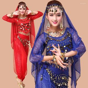 Vêtements de sport 4 pièces/ensemble femmes Costumes de danse du ventre pour dame Oriental egypte danse adulte Bollywood Performance scène costume
