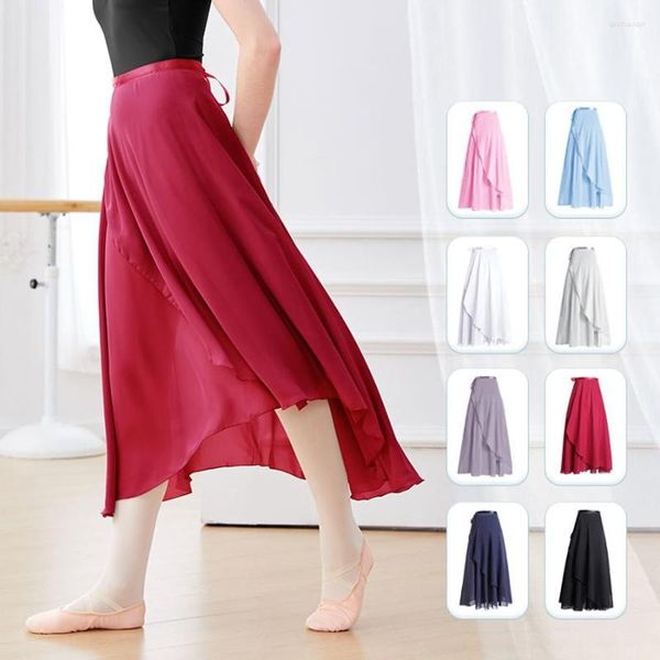 Gym Vêtements Ballet Jupe Longue Mousseline De Soie Danse Fée Filles Femmes Robe Douce Costumes Ballerine Porter