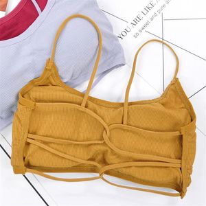 Gym Kleding Beauty Back Yoga Bra Women Gedevecht Sport Verwijderbare workout Wireless Fitness Elastische dunne schouderstand238Z