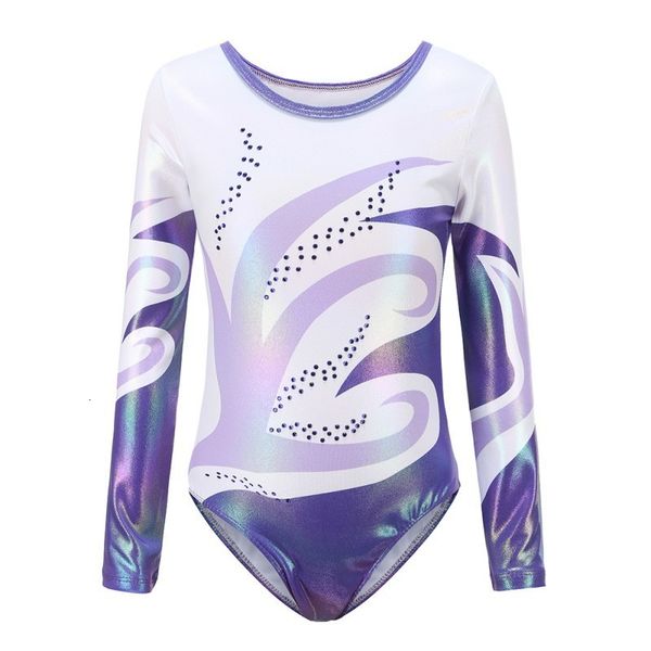 Ropa de gimnasia Niños Niñas Diamante Manga larga Práctica de ballet Ropa de baile Gimnasia de alta calidad Leotardo de ballet 230504