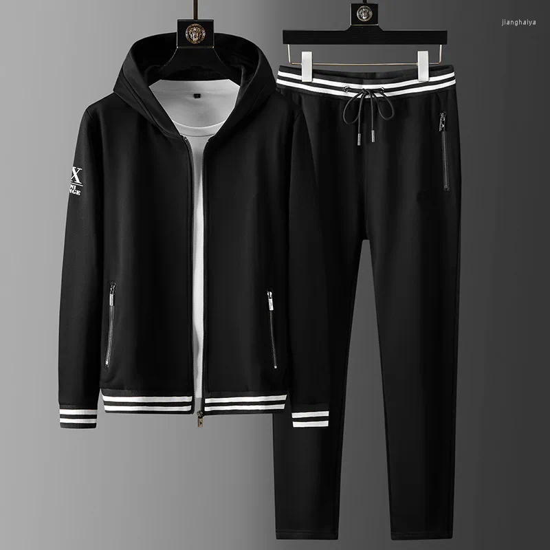 Gym Clothing European Sports Suit Men's Round Neck T-shirt Spring And Autumn Casual Collocation Handsome Fashion Clothes Men Tracksuit