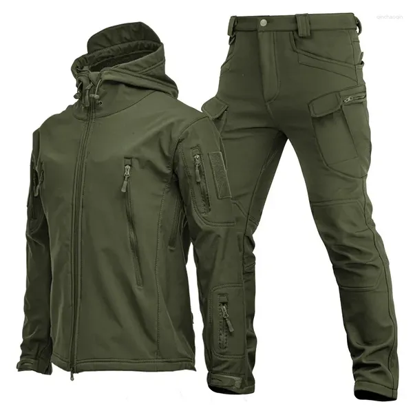 Vêtements de gymnastique GL Soft Shell Automne et hiver Peluche épaissie Tactiques d'alpinisme Formation Pantalon de charge coupe-vent respirant