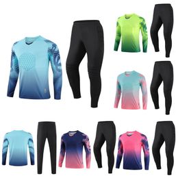 Gym kleding keeper heren aangepaste voetbal jerseys uniformen trainingspak voetbal kleding sets met lange mouw uniform