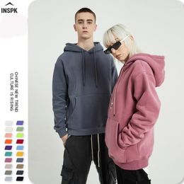 Vêtements de gymnastique INSPK Femmes Hommes Pull à capuche Automne Hiver Couleurs pures Tenues décontractées Chaud 2023 Style Sweats à capuche pour S-2XL1