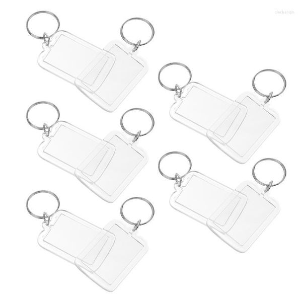 Vêtements de sport Porte-clés Po Porte-image Porte-clés Insert Cadre vierge Porte-clés Acrylique Blankssnap Film transparent Chaîne Keywomen Personnalisé