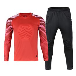 Gym Kleding Kinderen Volwassen doelman Soccer Jersey Set Child Men Football Uniform Sponse Bescherming Goalie Shirt Pants of Shorts GK 220920