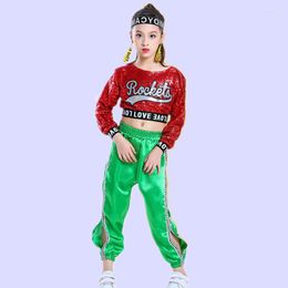 Gym Kleding Kids Dans Kostuums Voor Jazz Lange Mouwen Tops Broek Hip Hop Meisjes Ballroom Stage Street Performance Wear