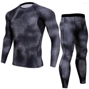 Gym Kleding Lindsey Seader Snake Print Fitness uit heren Fit training Running Panty Jogging Pak Compress Longsleeve Set Shirt Pant