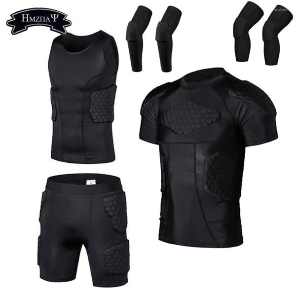 Ropa de gimnasio Forro para hombre Compresión Traje anticolisión Pantalones cortos Chaleco Rodilleras Fútbol Baloncesto Patinaje