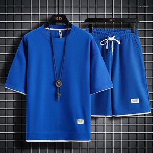 Vêtements de gymnase pour hommes et femmes costumes d'été de costume en deux pièces en deux pièces courte t-shirt rond de cou rond