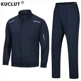 Gym Kleding Heren Track Pakken 2-delige set Autumn Wind-Proof stand-up kraag Volledig ritssluiting Sweatsuit Casual comfort Hiking Jogging Sports Suit