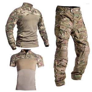 Vêtements de sport hommes uniformes ensembles d'entraînement de Paintball pantalons militaires Safari coussinets tactiques armée chemises de Combat costumes de camouflage