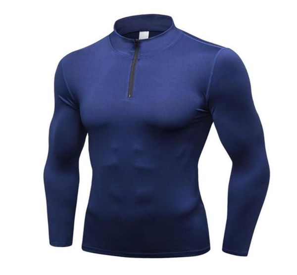 Ropa de gimnasio Men039s Compresión Top Sweater seco rápido Termal Wintergear Fleece Baselayer Manga larga debajo de las camisetas1540729