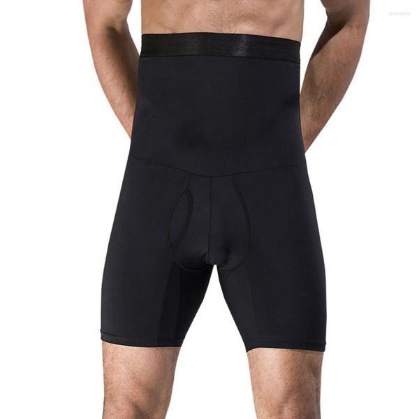 Vêtements de sport Shorts d'entraînement pour hommes Compression du corps Taille courte Entraîneur Contrôle du ventre Amincissant Modelage Ceinture Anti-frottements Boxer Sous-vêtements