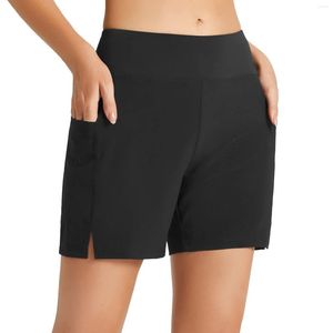 Vêtements de sport Short De Grande Taille Femmes Nager Bikini Bas Tankini Solide Taille Haute Maillot De Plage Maillot de bain Biquini 2022