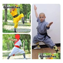 Gymkleding Sets/Pakken 2021 Kinderen Mannen Jongens Kickboksen Uniformen Shaolin Vechtsport Sets Chinese Kungfu Traditionele Wushu Pakken per Dhwgd