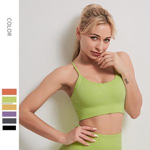 Gym kleding sexy ademende solide naadloze gele yoga sport beha top voor fitness hardloop training actieve vrouwen ondergoed