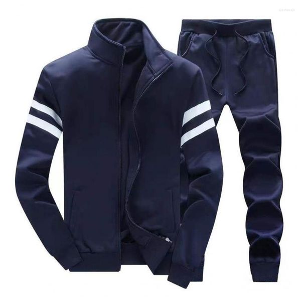 Vêtements de sport Manteau simple Ensemble de pantalons Poignets rétractables Multi-poches Cheville Longueur Hommes Survêtement Quotidien