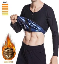 Vêtements de sport Minceur Tops Hommes Taille Formateur Corps Shaper Perte De Poids Fitness Corset À Manches Longues Shapewear Avec Fermeture À Glissière Gros Brûleur T9666641