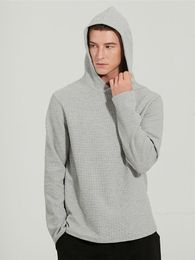 Gym Kleding Effen Kleur Hooded Sweater Top Heren Losse Sport Fitness Jas met lange mouwen Uitgebreide training Jog Ademend Sneldrogend