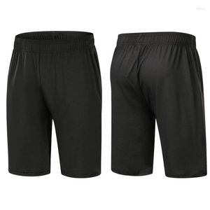 Ropa de gimnasia Pantalones cortos deportivos Capris de verano para hombres Correr Entrenamiento físico sobre la rodilla Tamaño suelto Pantalones de baloncesto de secado rápido y alto estiramiento