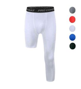 Ropa de gimnasio Verano Hombres Mallas para correr 34 Pantalones Hombre Baloncesto Fútbol Fitness Ejercicio Deporte Leggings recortados de una pierna 202629855