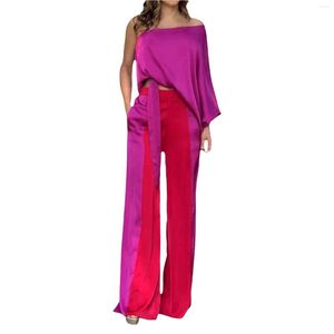 Gym Clothing Summer Women's Pure Colored Satin Suit Fashion And Casual Dressy Pant Suits For A Wedding Women