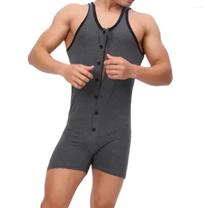 Vêtements de gym Superbody Men BodySuit Sports Sports Sports Slimming Corset Body Shaper Cotton Cardigan Buttons Underson de club