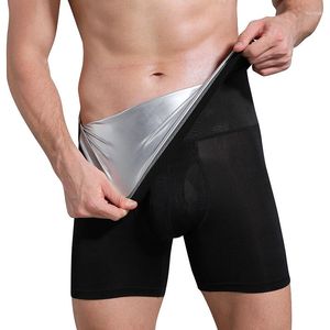 Gym kleding zweet sauna shorts heren vet brandende hoge taille trainer shapers fitness lopende sport ondergoed slanke broek lichaam