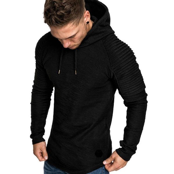 Gym vêtements sweat hommes 2023 sweats à capuche marque mâle à manches longues solide Sport à capuche noir printemps automne planche à roulettes à capuche