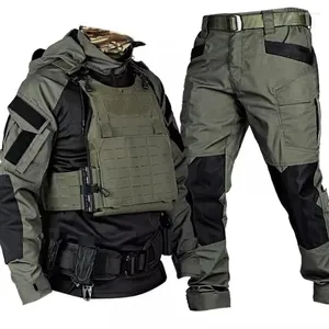 Vêtements de sport Chemise tactique Pantalon Costume Hommes Camo À Manches Longues Uniforme D'entraînement Militaire En Plein Air Fans De L'armée Combat Tops Pantalons Ensembles Vêtements De Travail