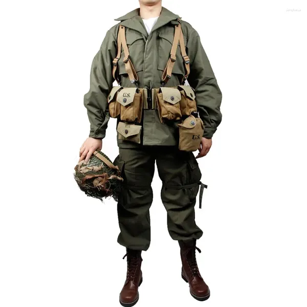 Vêtements de gymnastique US Army Green Outdoor M43 Veste Coupe-vent Uniforme Pur Coton et B A. R Combinaison d'équipement Normandie Landing