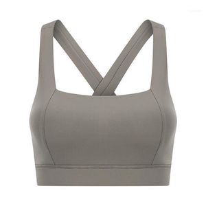 Vêtements de sport pour femmes, dos croisé, séchage rapide, soutien-gorge Push Up, entraînement, Fitness, Yoga, sous-vêtements rembourrés à col en U