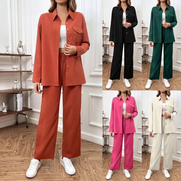 Ropa de gimnasio para mujer Otoño/Invierno sólido alto trajes de pantalón elegantes para una boda traje para mujer monos de pierna ancha para mujer